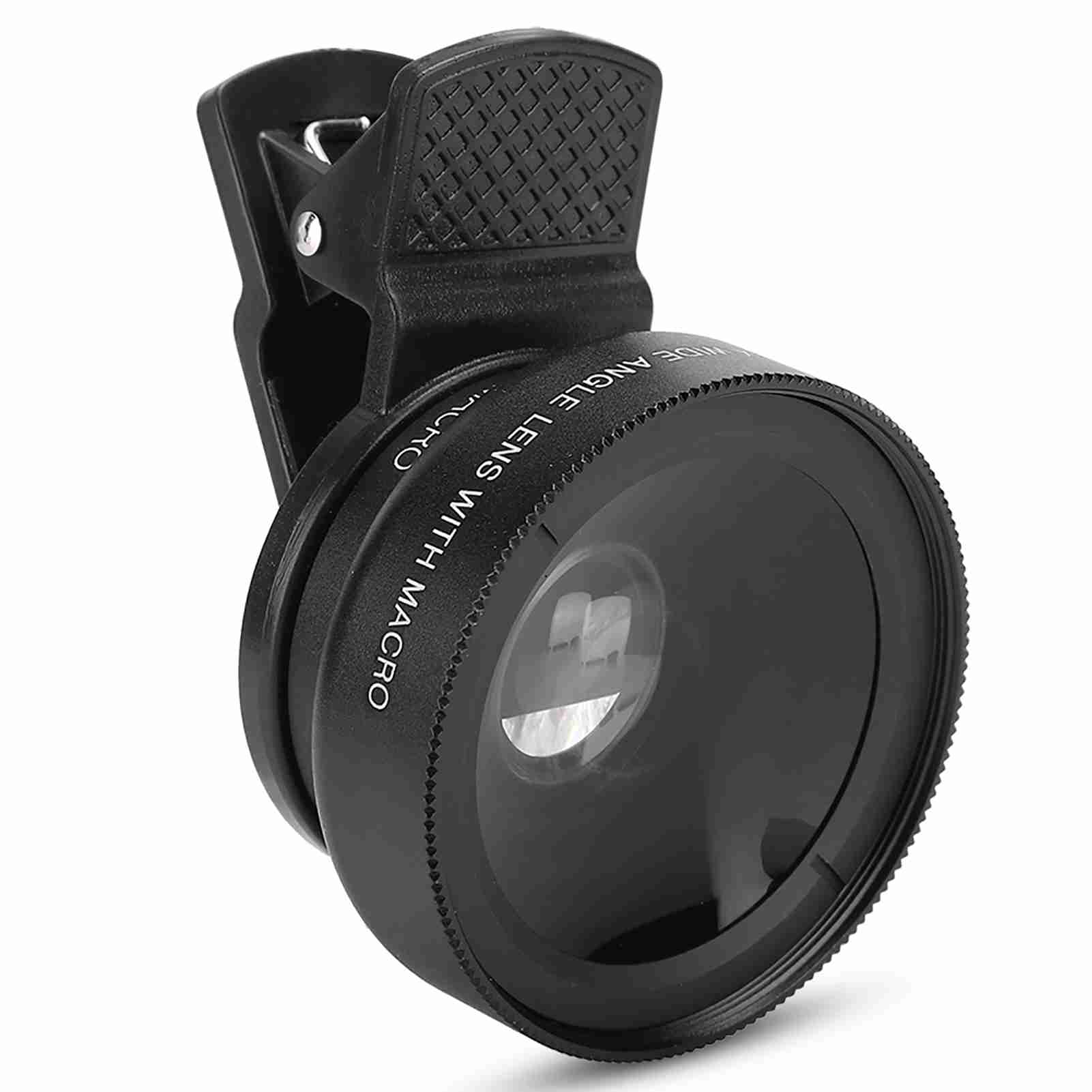 Накладной 0,45-кратный широкоугольный 12,5-кратный HD-макрообъектив для смартфона чёрный